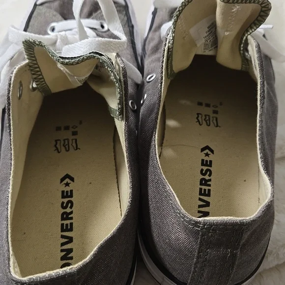 Convere Gray/Green Low Tops Size 11.5 - Picture 6 of 7